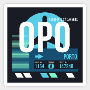 Porto (OPO) Airport Code Baggage Tag Magnet